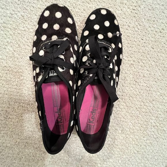 KEDS Pointer Spur Polka dot Printed Calf Hair Sneakers Women's size 8.5 - Picture 2 of 9